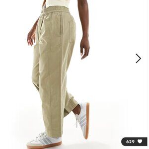 ASOS DESIGN laundered barrel leg pull on pants in khaki green - NEVER WORN